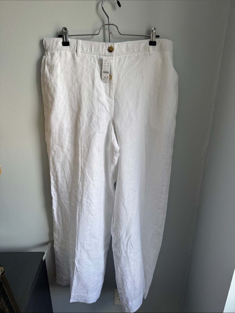 J Crew Men's White Linen Pants - Classic Straight Fit Retail $105
